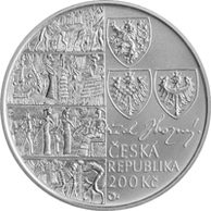 Stříbrná mince 200 Kč - 100. výročí rozluštění chetitštiny Bedřichem Hrozným standard (ČNB 2015)