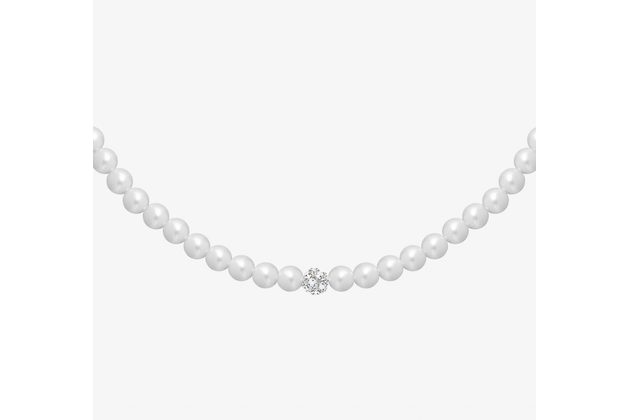 Náhrdelník s voskovými perlemi Velvet Pearl Preciosa - bílý (7272 40)