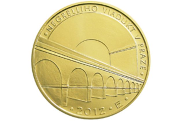 Zlatá mince 5.000 Kč Mosty ČNB - Negrelliho viadukt v Praze provedení standard (ČNB 2012)(F)