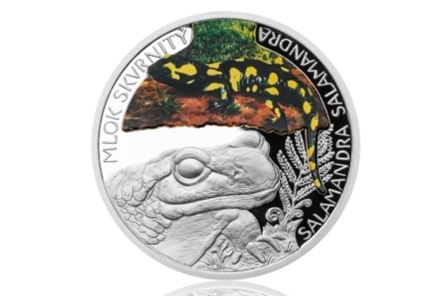 Stříbrná mince Ohrožená příroda - Mlok skvrnitý provedení proof (ČM 2015)