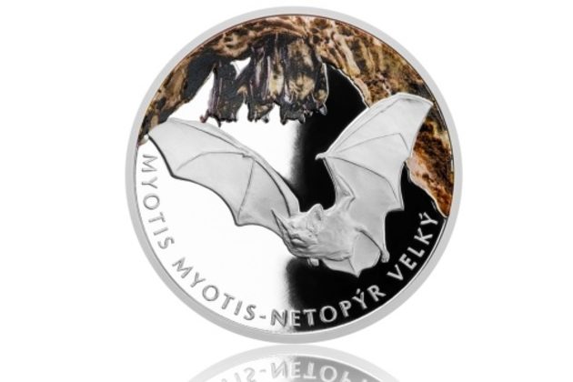 Stříbrná mince Ohrožená příroda - Netopýr velký provedení proof (ČM 2016)