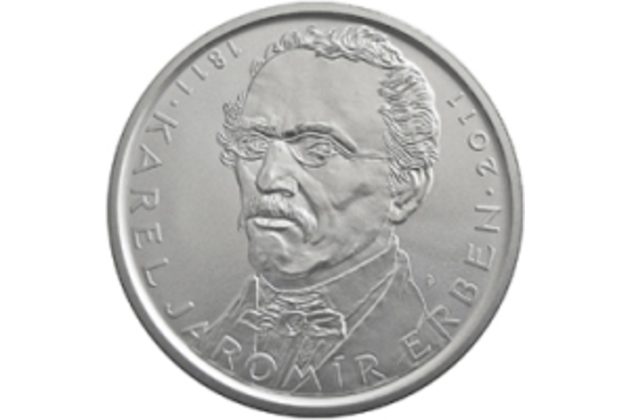 Stříbrná mince 500 Kč - 200. výročí Karla Jaromíra Erbena provedení standard (ČNB 2011)