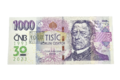  1000 Kč vzor 2008 s přítiskem 30. výročí ČNB a české měny R63 000499 (ČNB 2023)