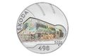Stříbrná mince 500 Kč s hologramem - Parní lokomotiva Škoda 498 Albatros standard (ČNB 2021)