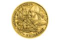 Zlatá čtvrtuncová mince Objevení Ameriky - Leif Eriksson proof (ČM 2022)