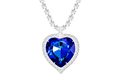Štrasový náhrdelník Necklace, srdce s českým křišťálem Preciosa, modrý (2025 46)