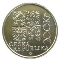 Stříbrná mince 200 Kč - 250. výročí úmrtí Kiliána Ignáce Dientzenhofera provedení proof (ČNB 2001)