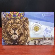 Zlatá 1/25oz investiční mince Český lev  standard číslovaná s podpisem autora (ČM 2023) 