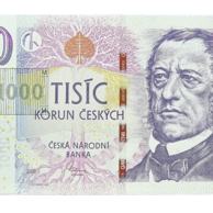  1000 Kč vzor 2008 s přítiskem 30. výročí ČNB a české měny R63 000480 (ČNB 2023)  