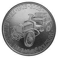 Stříbrná mince 200 Kč - 100. výročí zahájení výroby prvního automobilu v Mladé Boleslavi provedení standard (ČNB 2005) Bez certifikátu