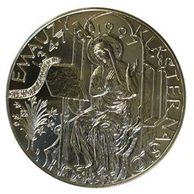 Stříbrná mince 200 Kč - 650. výročí založení kláštera Na Slovanech-Emauzy provedení standard (ČNB 1997)