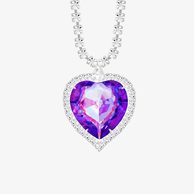 Štrasový náhrdelník Necklace, srdce s českým křišťálem Preciosa Violet (2025 56)