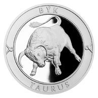Stříbrná medaile Znamení zvěrokruhu - Býk provedení proof (ČM 2017)