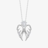 Stříbrný náhrdelník Angelic Hope, anděl s kubickou zirkonií Preciosa (5293 00)
