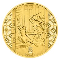 Zlatý 5-dukát sv. Václava se zlatým certifikátem  proof číslováno (ČM 2026)