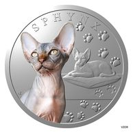 Stříbrná mince Plemena koček - Sphynx proof (ČM 2025) 