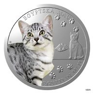 Stříbrná mince Plemena koček - Egyptská kočka mau proof (ČM 2025)  