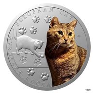 Stříbrná mince Plemena koček - Evropská kočka proof (ČM 2026) 