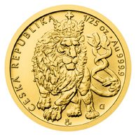 Zlatá 1/25oz investiční mince  Český lev standard (ČM 2026)