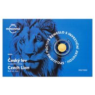 Zlatá 1/25oz investiční mince Český lev  standard číslovaná (ČM 2026)