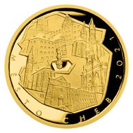 Zlatá mince 5000 Kč Městské památkové rezervace ČNB - Cheb provedení proof (ČNB 2021)