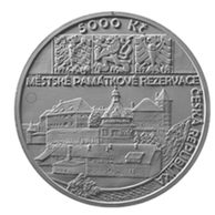 Zlatá mince 5000 Kč Městské památkové rezervace ČNB - Jindřichův Hradec standard (ČNB ? )