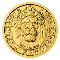 Zlatá investiční mince 1/25 oz Český lev standard (ČM 2022)