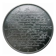 Stříbrná mince 200 Kč - 100. výročí narození Jarmily Novotné provedení standard (ČNB 2007)