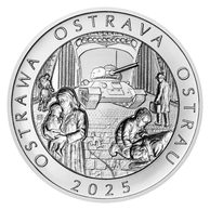 Stříbrná tolarová medaile Dějiny Ostravy - Osm staletí města - Ostrava válečná (2025) 