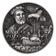 Stříbrná kilogramová mince Marco Polo vysoký reliéf standard/patina  (ČM 2024)