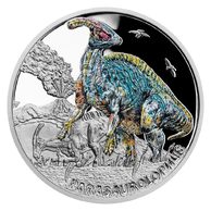 Stříbrná mince Pravěký svět - Parasaurolophus  proof (ČM 2023)