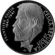 Stříbrná mince 200 Kč - 100. výročí první elektrifikované trati z Tábora do Bechyně - František Křižík provedení proof (ČNB 2003)