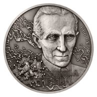 Stříbrná 5oz mince Fenomén Nikola Tesla standard (ČM 2022)