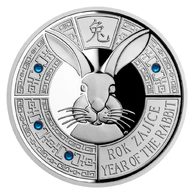 Stříbrná mince Crystal Coin - Rok Zajíce  proof (ČM 2023)