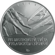 Stříbrná mince 200 Kč - FIS mistrovství světa v klasickém lyžování provedení standard (ČNB 2009)