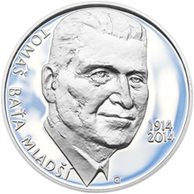 Stříbrná mince 200 Kč - 100. výročí narození Tomáše Bati mladšího provedení proof (ČNB 2014)