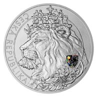 Stříbrná desetiuncová investiční mince Český lev s hologramem  standard (ČM 2021) 
