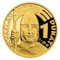 Zlatý 1- dukát sv. Václava se zlatým certifikátem (ČM 2022)
