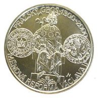 Stříbrná mince 200 Kč - 700. výročí měnové reformy Václava II. a zahájení ražby pražských grošů provedení standard (ČNB 2000)