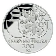 Stříbrná mince 200 Kč - 550. výročí ustanovení Jiřího z Poděbrad zemským správcem provedení proof (ČNB 2002)
