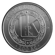 Stříbrná mince 200 Kč - 100. výročí zahájení výroby prvního automobilu v Mladé Boleslavi provedení proof (ČNB 2005)