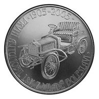 Stříbrná mince 200 Kč - 100. výročí zahájení výroby prvního automobilu v Mladé Boleslavi provedení standard (ČNB 2005) Bez certifikátu