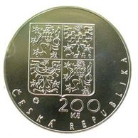 Stříbrná mince 200 Kč - 650. výročí založení pražského arcibiskupství a položení základního kamene na Katedrále sv. Víta provedení proof (ČNB 1994)