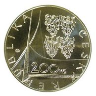 Stříbrná mince 200 Kč - 650. výročí založení kláštera Na Slovanech-Emauzy provedení proof (ČNB 1997)