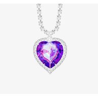 Štrasový náhrdelník Necklace, srdce s českým křišťálem Preciosa Violet (2025 56)