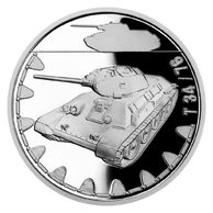 Stříbrná mince Obrněná technika - T-34/76 proof (ČM 2022) 