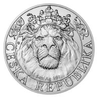 Stříbrná pětiuncová investiční mince Český lev standard (ČM 2022)
