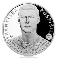 Stříbrná mince Legendy čs. hokeje - František Pospíšil proof (ČM 2018)