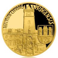 Zlatá čtvrtuncová mince Vznik královského hlavního města Praha - Staré Město pražské proof (ČM 2019)