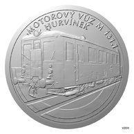Stříbrná mince Na kolech - Motorový vůz M 131.105 „Hurvínek“ proof (ČM 2025) 